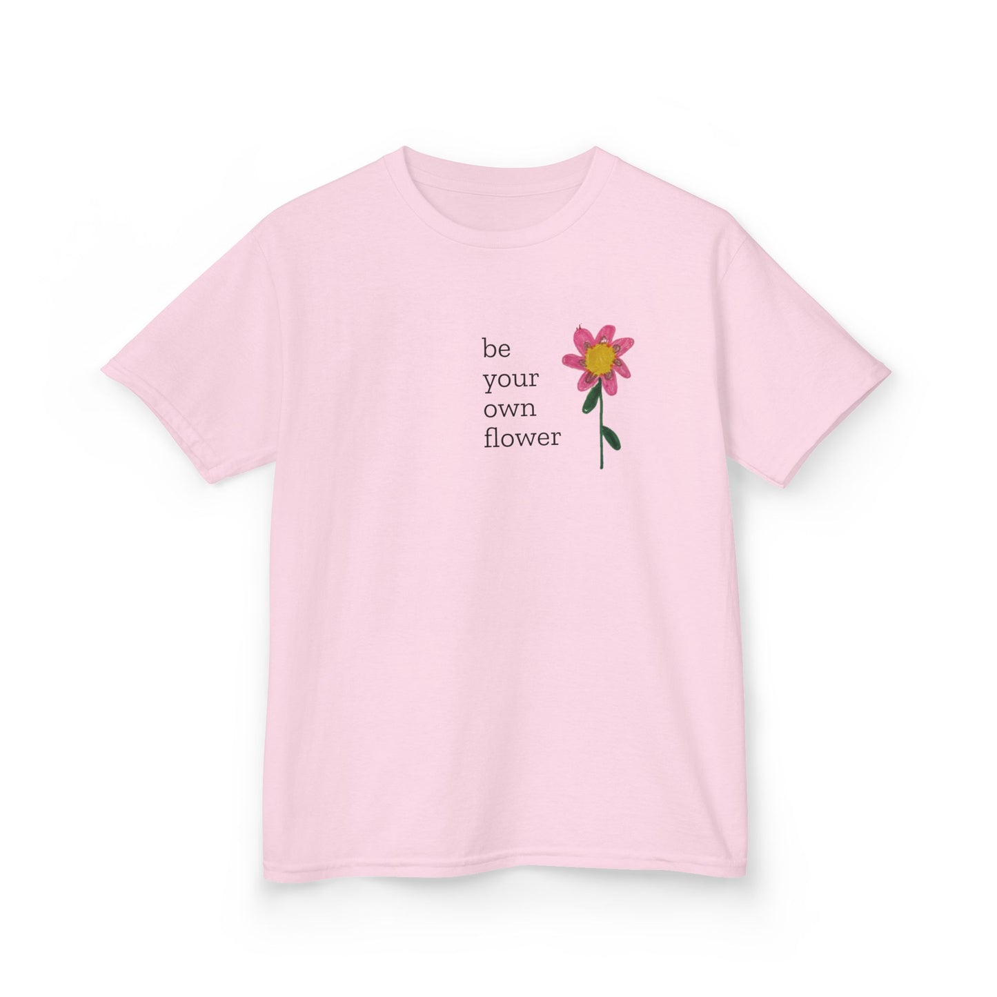 Kids Floral Inspiration Tee | Be Your Own Flower | Youth Gift, Summer Clothing, Birthday Present, Positive Message Tee