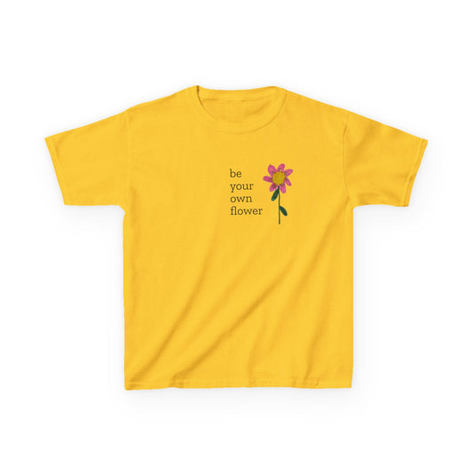 Kids Floral Inspiration Tee | Be Your Own Flower | Youth Gift, Summer Clothing, Birthday Present, Positive Message Tee