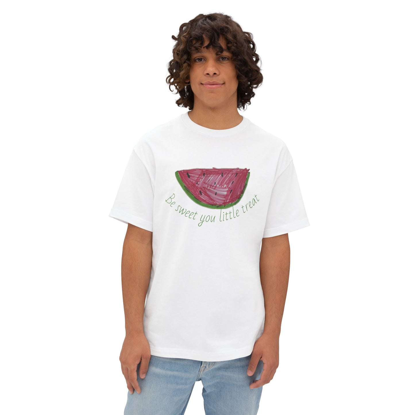 Watermelon Vibes Unisex Oversized Boxy Tee, Summer T-Shirt, Trendy Graphic Tee, Casual Outfit, Gift for Fruit Lovers
