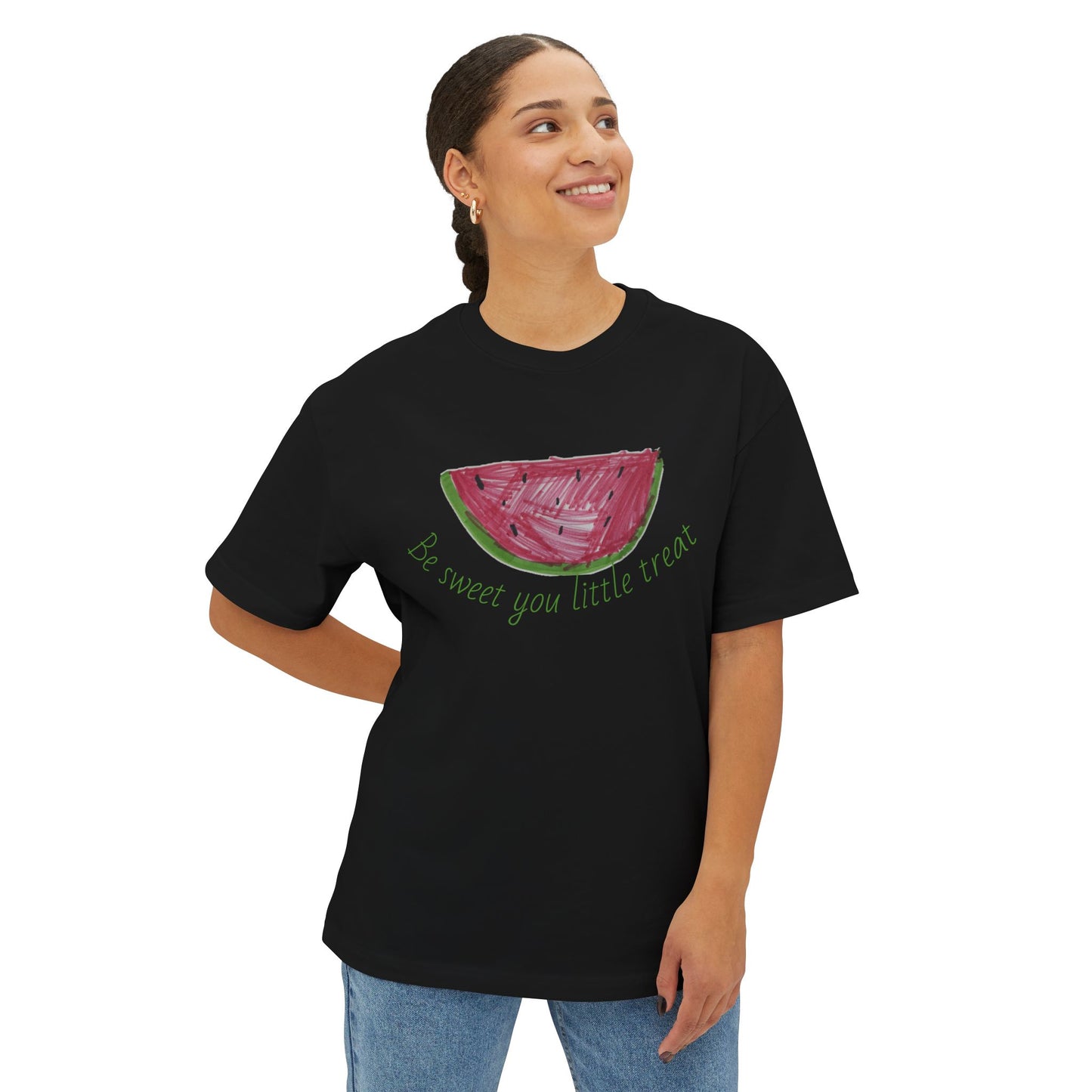 Watermelon Vibes Unisex Oversized Boxy Tee, Summer T-Shirt, Trendy Graphic Tee, Casual Outfit, Gift for Fruit Lovers