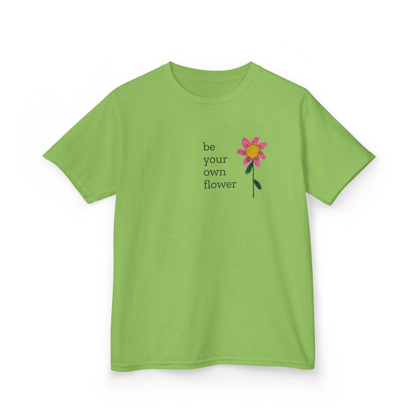 Kids Floral Inspiration Tee | Be Your Own Flower | Youth Gift, Summer Clothing, Birthday Present, Positive Message Tee