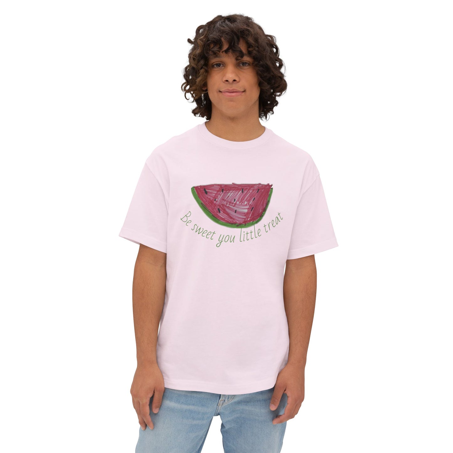 Watermelon Vibes Unisex Oversized Boxy Tee, Summer T-Shirt, Trendy Graphic Tee, Casual Outfit, Gift for Fruit Lovers