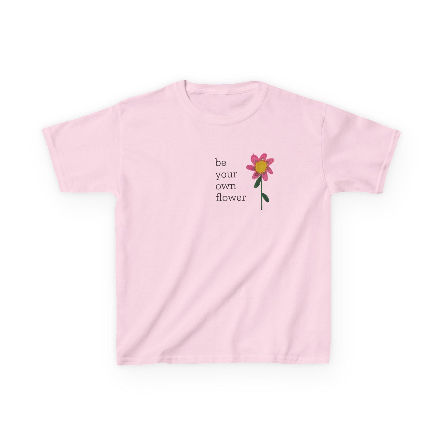 Kids Floral Inspiration Tee | Be Your Own Flower | Youth Gift, Summer Clothing, Birthday Present, Positive Message Tee