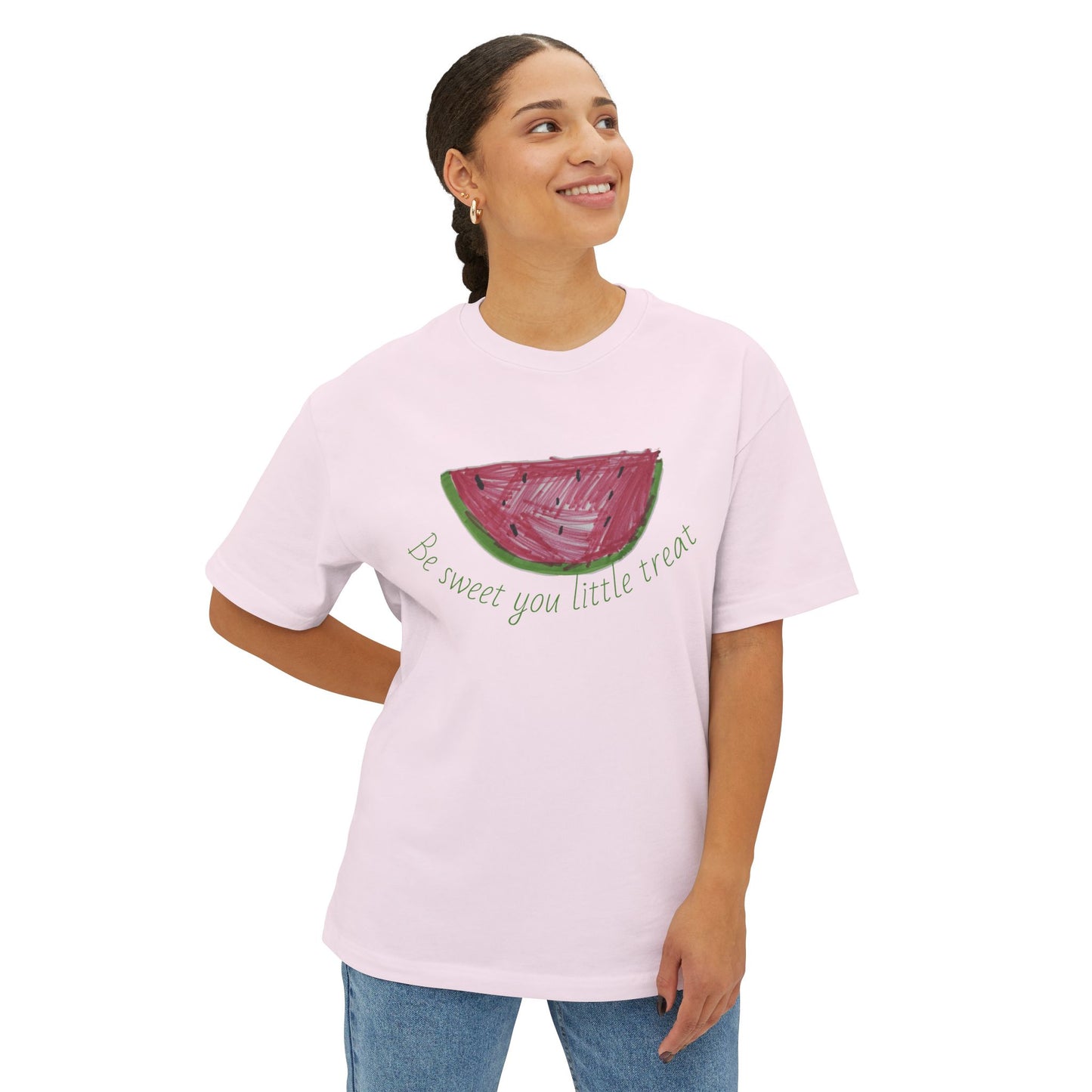 Watermelon Vibes Unisex Oversized Boxy Tee, Summer T-Shirt, Trendy Graphic Tee, Casual Outfit, Gift for Fruit Lovers