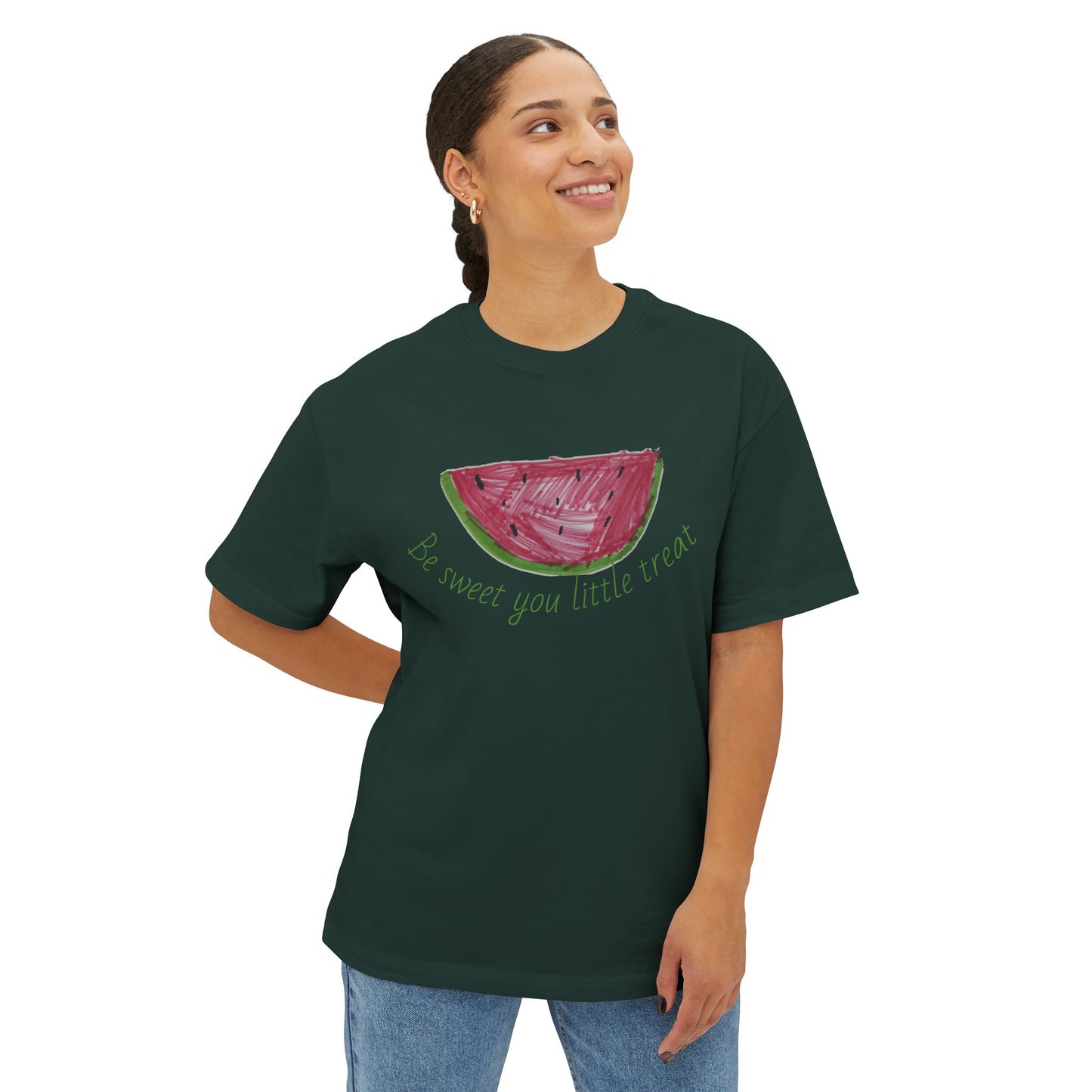 Watermelon Vibes Unisex Oversized Boxy Tee, Summer T-Shirt, Trendy Graphic Tee, Casual Outfit, Gift for Fruit Lovers