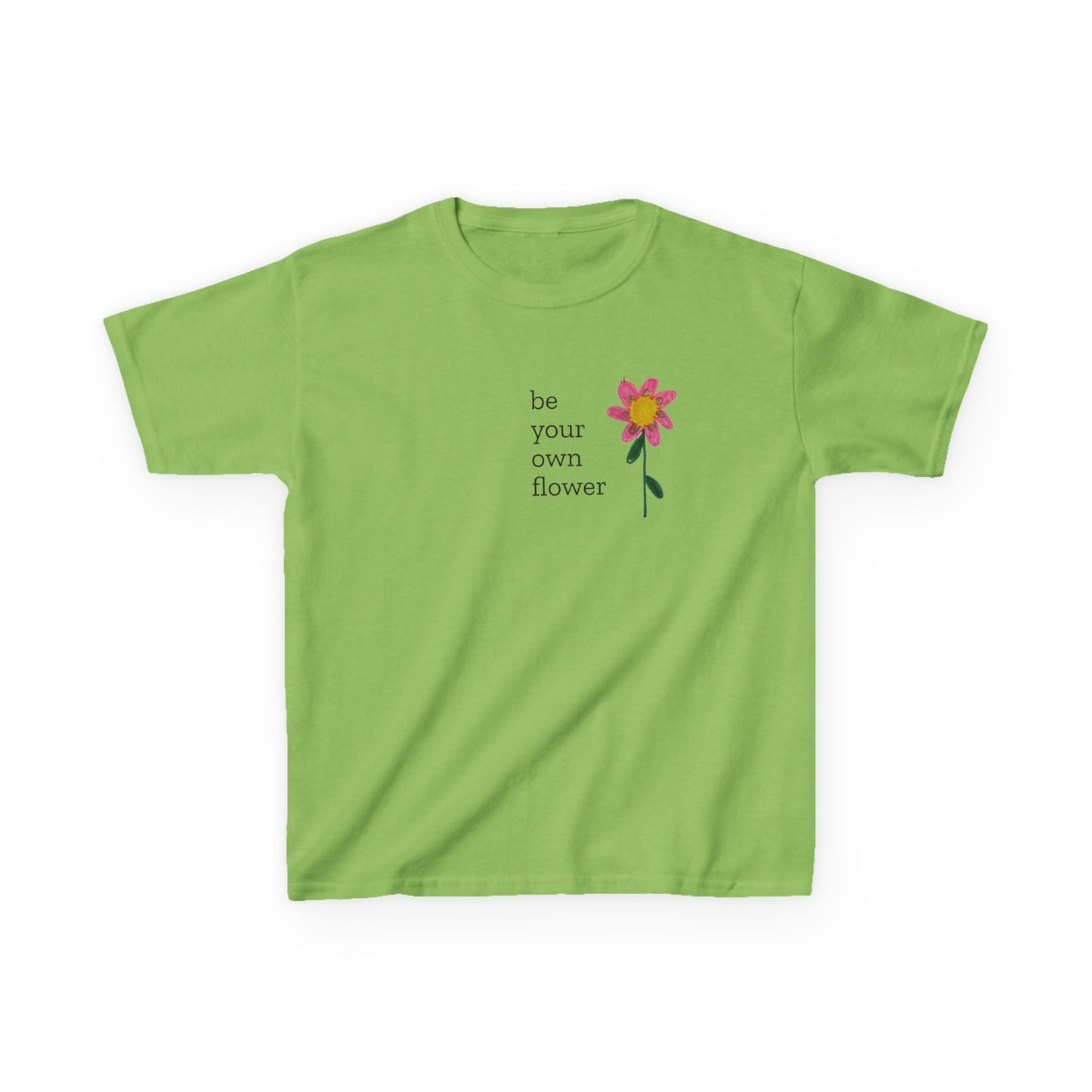 Kids Floral Inspiration Tee | Be Your Own Flower | Youth Gift, Summer Clothing, Birthday Present, Positive Message Tee
