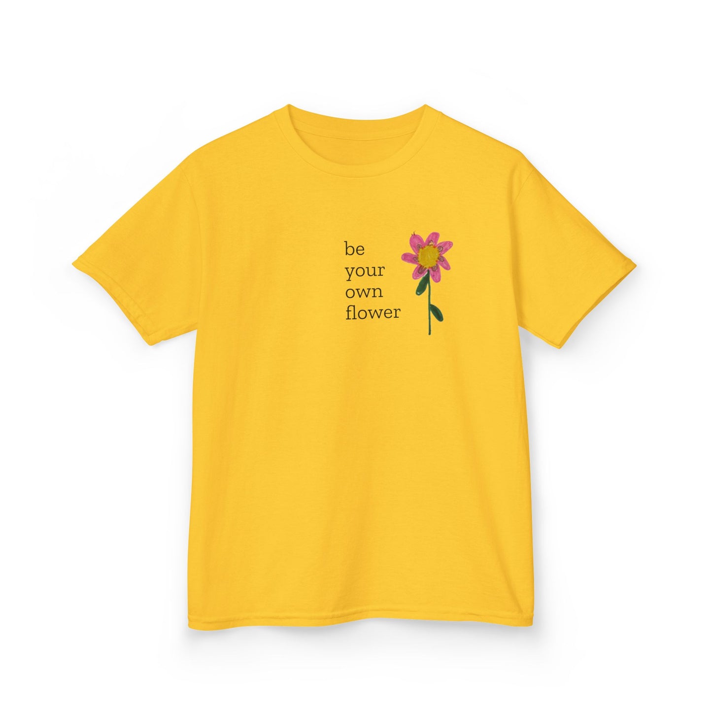 Kids Floral Inspiration Tee | Be Your Own Flower | Youth Gift, Summer Clothing, Birthday Present, Positive Message Tee