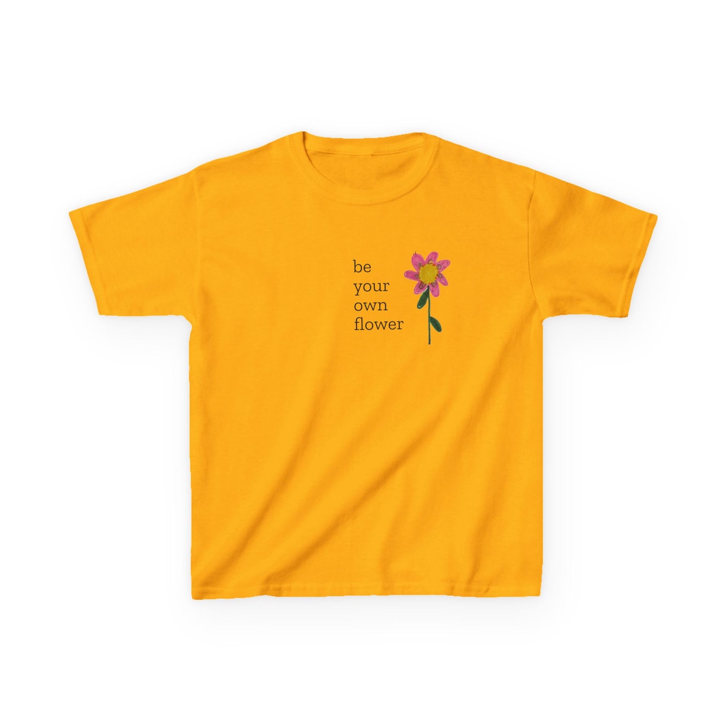 Kids Floral Inspiration Tee | Be Your Own Flower | Youth Gift, Summer Clothing, Birthday Present, Positive Message Tee