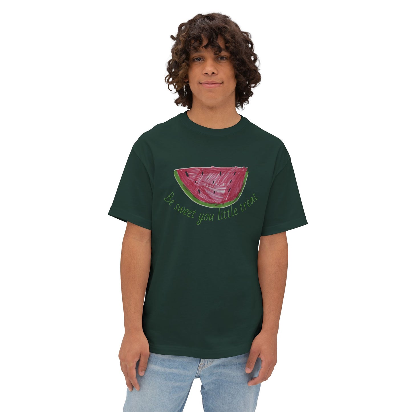 Watermelon Vibes Unisex Oversized Boxy Tee, Summer T-Shirt, Trendy Graphic Tee, Casual Outfit, Gift for Fruit Lovers