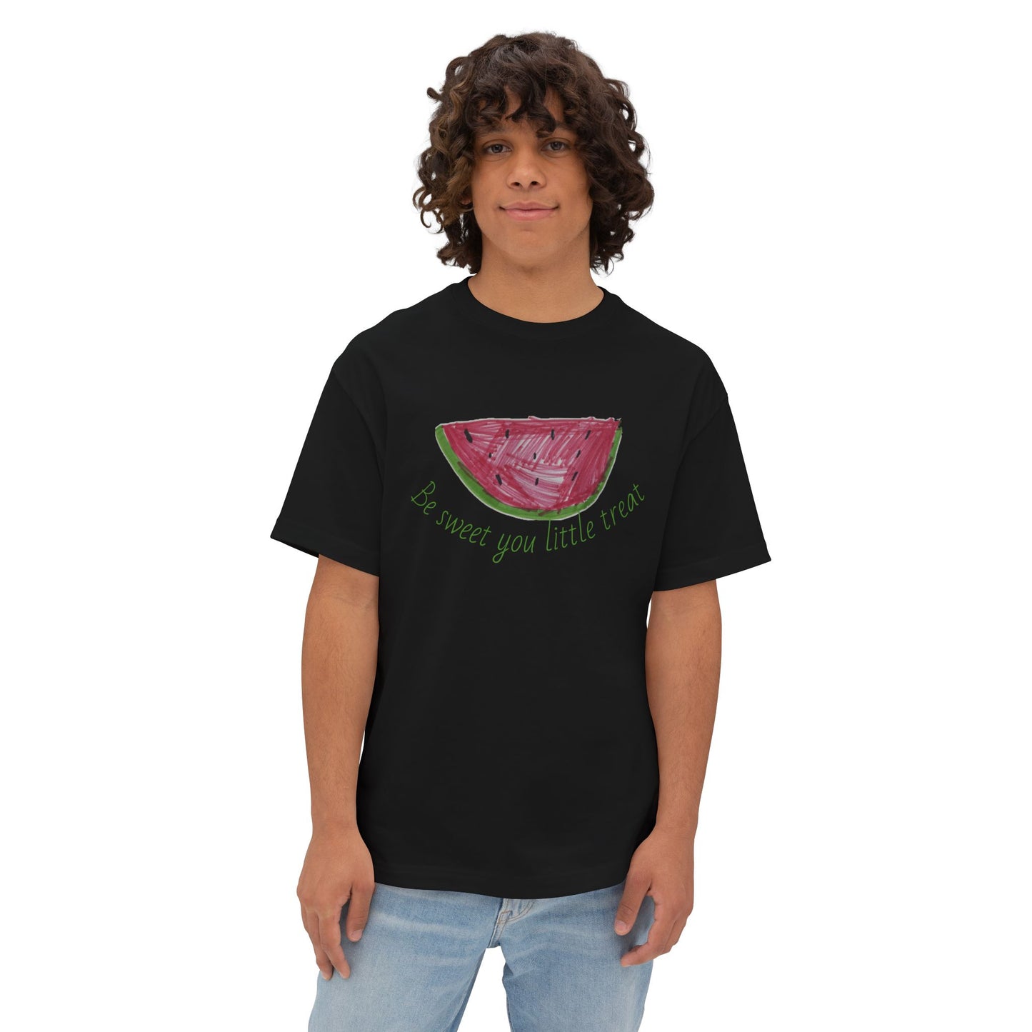 Watermelon Vibes Unisex Oversized Boxy Tee, Summer T-Shirt, Trendy Graphic Tee, Casual Outfit, Gift for Fruit Lovers