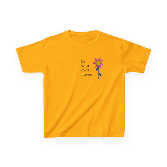 Kids Floral Inspiration Tee | Be Your Own Flower | Youth Gift, Summer Clothing, Birthday Present, Positive Message Tee